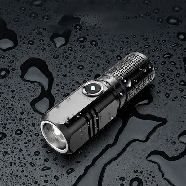 High Performance LED Zoom Strong Light Non-Slip Flashlight