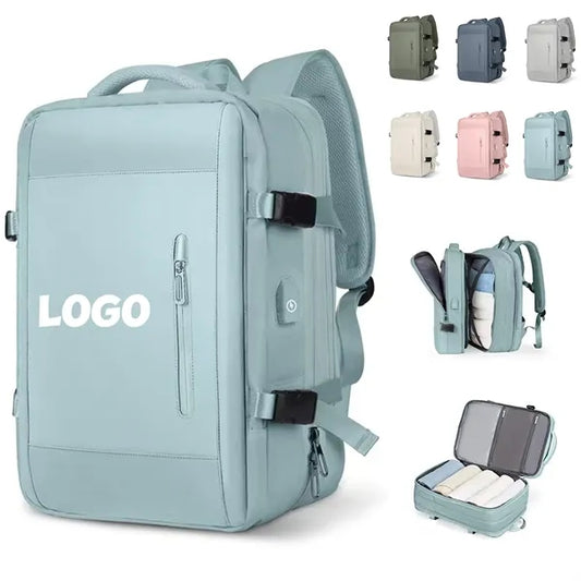 55L Business Large Capacity Expanded Travel USB Backpack