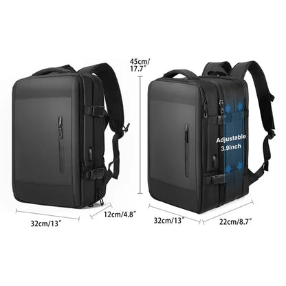 55L Business Large Capacity Expanded Travel USB Backpack