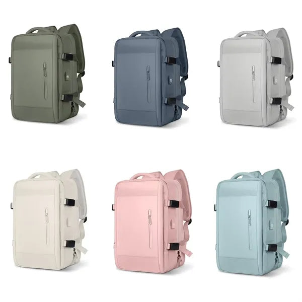 55L Business Large Capacity Expanded Travel USB Backpack