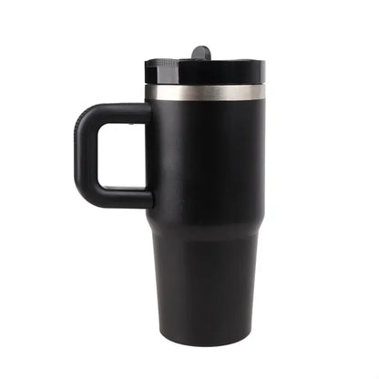 14 Oz Stainless Steel Tumbler w/ Handle & Straw