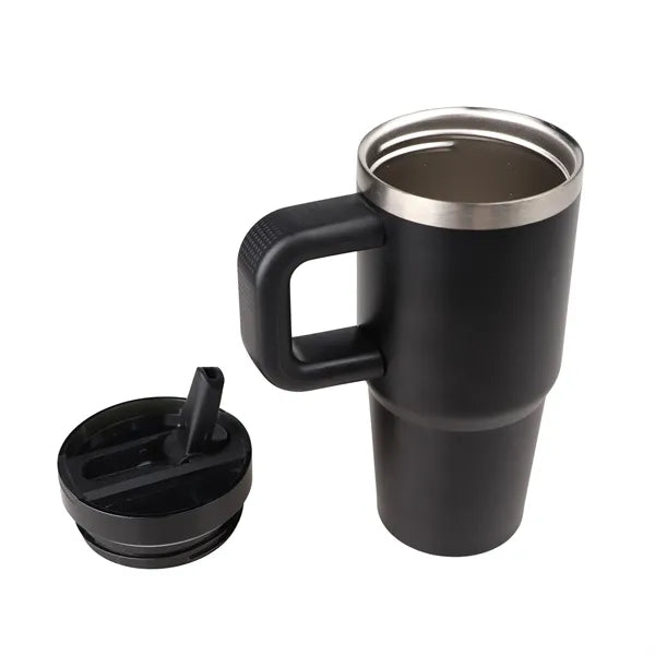 14 Oz Stainless Steel Tumbler w/ Handle & Straw