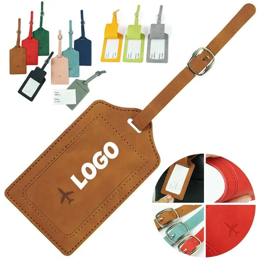 PU Leather Privacy Luggage Tag Identity Security Protection
