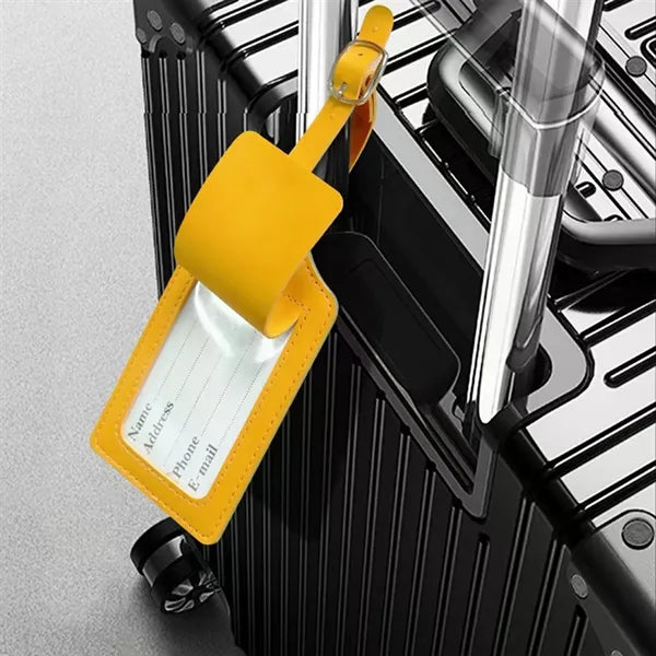 PU Leather Privacy Luggage Tag Identity Security Protection