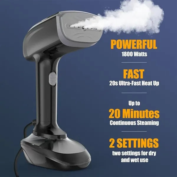Powerful Portable Handheld Garment Steamer Fabric Brush Kit