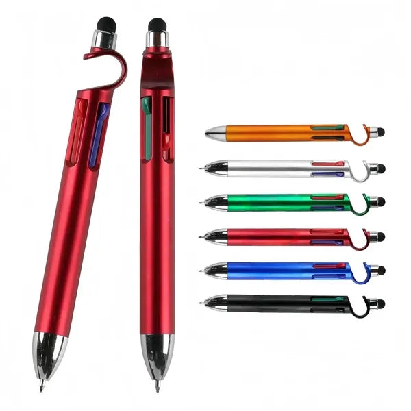 Multifunction 4 in 1 Pen with Stylus Stand  Logo Print