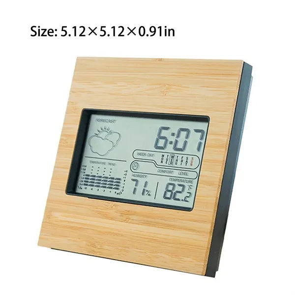 Wooden Weather Clock With Calendar