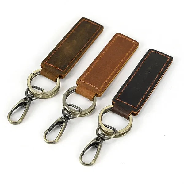 Leather Keychain Handmade Vintage Crazy Horse