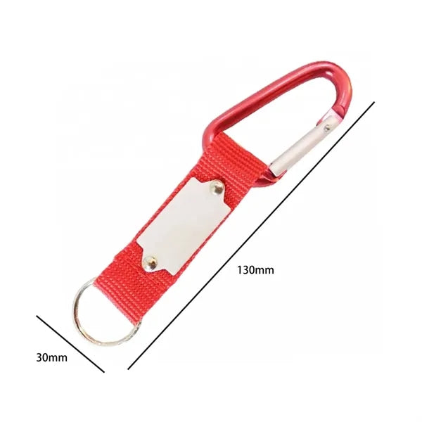 Aluminum D-Ring Carabiner Keychain with Webbing