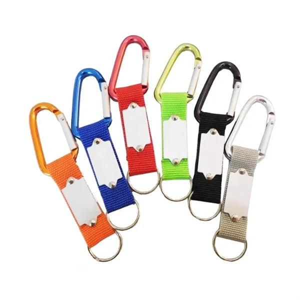 Aluminum D-Ring Carabiner Keychain with Webbing