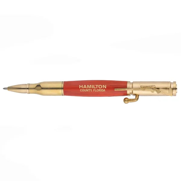 Bullet Brass Push-Lock Ballpoint Pen