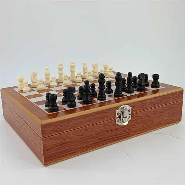 Multi-Game Chess Poker Chip Set in Wooden Case