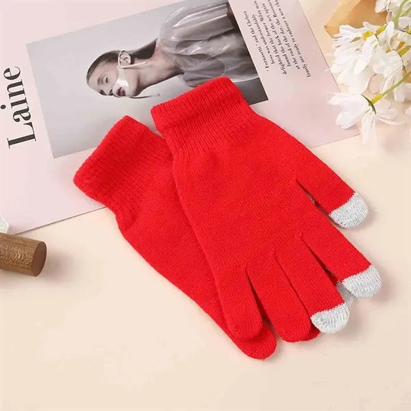 Touchscreen Winter Knit Gloves For Smartphone