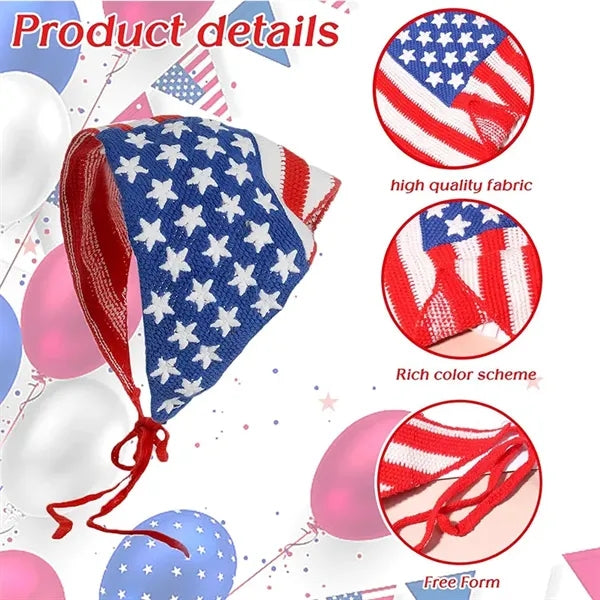Patriotic Knitted Wrap Julycostume Headband Head Hair Scarf