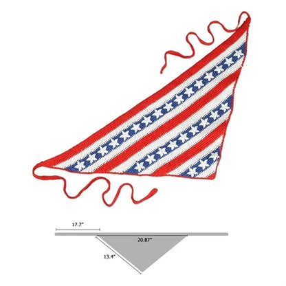 Patriotic Knitted Wrap Julycostume Headband Head Hair Scarf