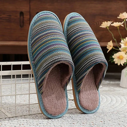 Winter Warm Thick-Soled Non-Slip Cotton Slippers