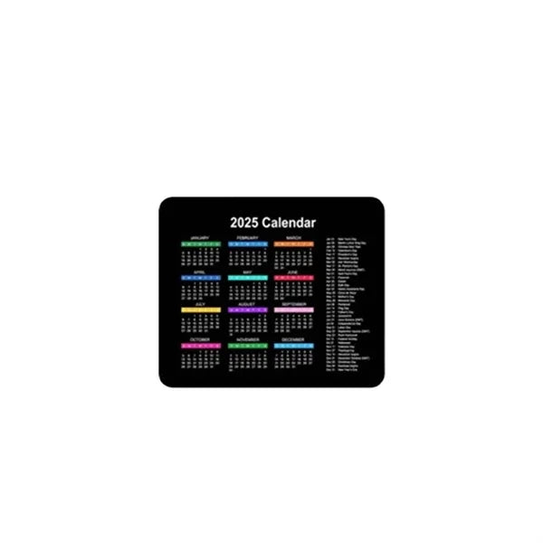 2025 Calendar Non-Slip Waterproof Rubber Mouse Pad