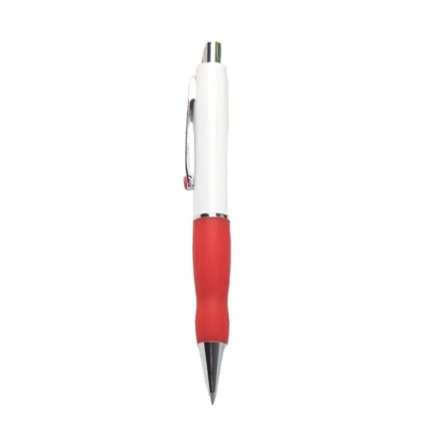 Retractable Rubber Grip Plastic Ballpoint Pen