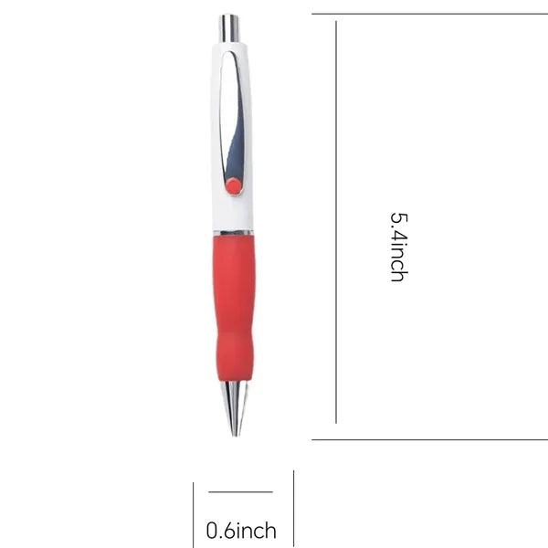 Retractable Rubber Grip Plastic Ballpoint Pen