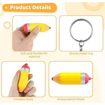 PU Foam Pencil Shape Stress Reliever Toy Keychain