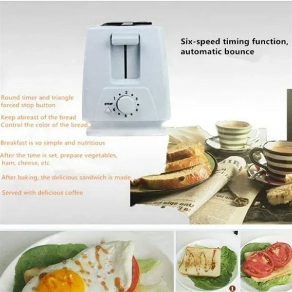 Compact Bread Toaster Dual Slot Breakfast Kitchen Appliance