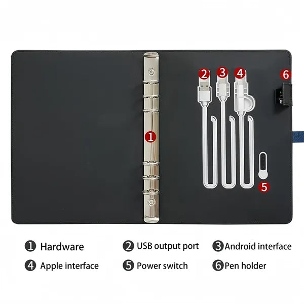 A5 Multi Function Charging Notebook 8000mAh Power Bank