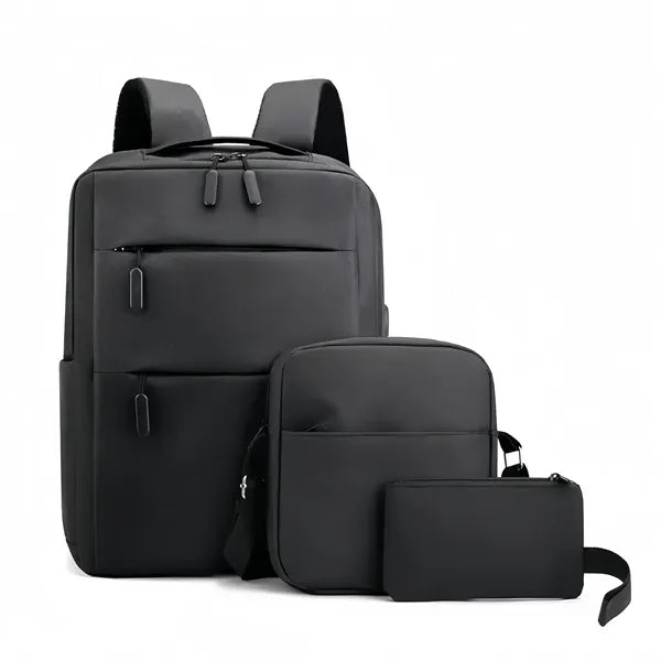 3 Piece USB Charging Backpack Set For Business And School