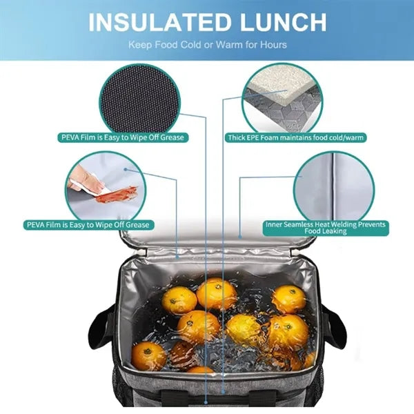 Oxford Insulated Cooler Lunch Bag For Outdoor Travel Picnic