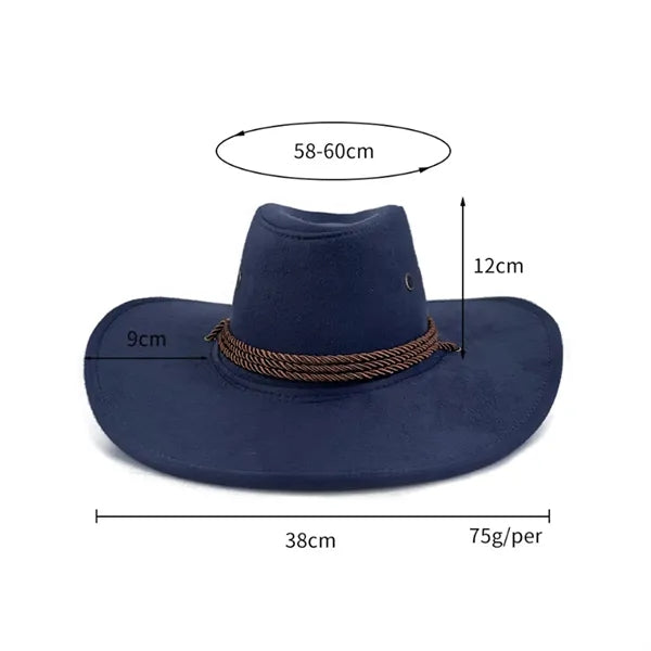 Vintage Suede-Look Western Cowboy Hat