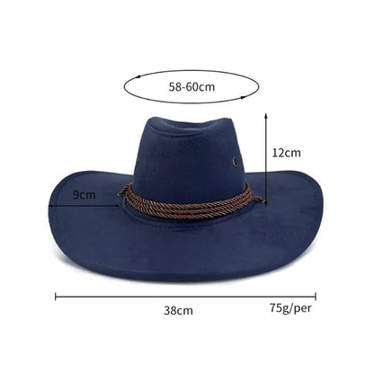 Vintage Suede-Look Western Cowboy Hat