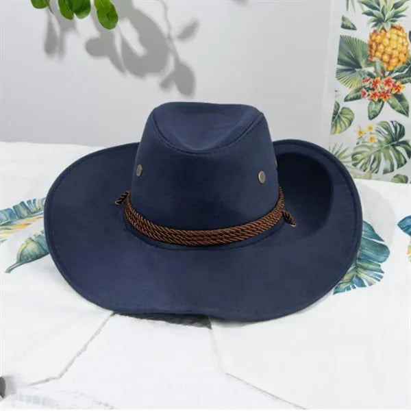 Vintage Suede-Look Western Cowboy Hat