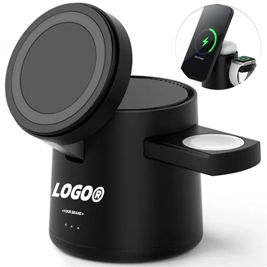 15W Magnetic Wireless Charging Stand 3 In 1 For Phone Watch