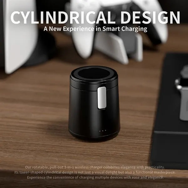 15W Magnetic Wireless Charging Stand 3 In 1 For Phone Watch
