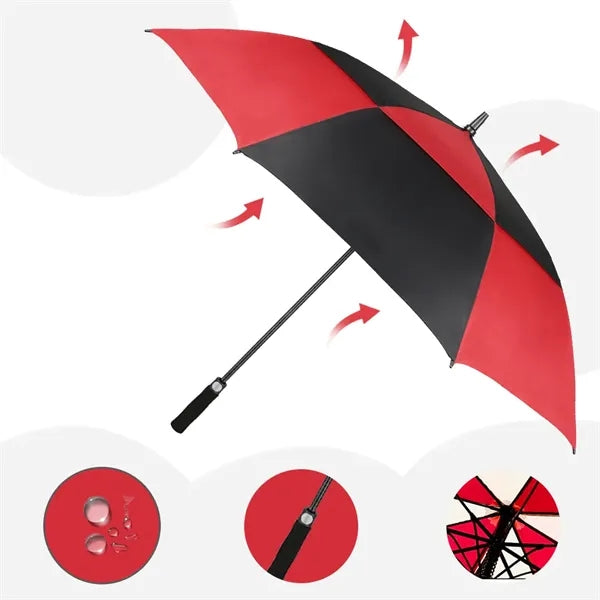 Wind Vented Automatic Golf Umbrella - 60'' Arc