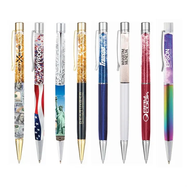 Vegas Floating Flakes Metal Ballpoint