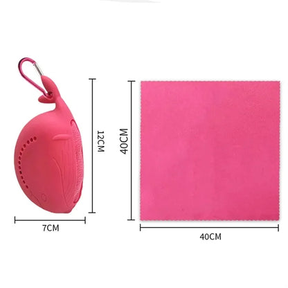 Portable Cooling  Quick-Dry Sports Towel Whale-Shaped Case
