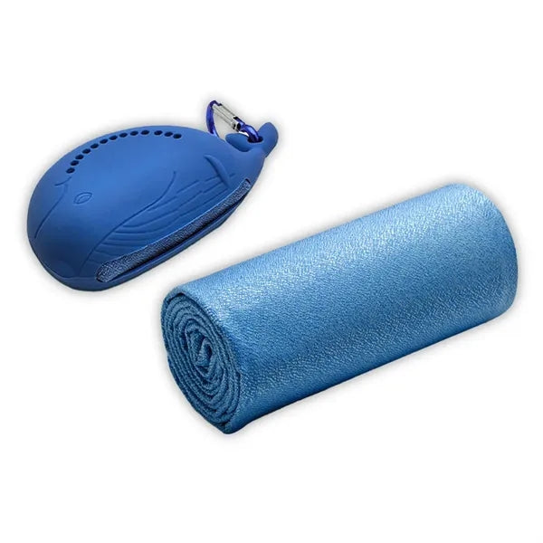 Portable Cooling  Quick-Dry Sports Towel Whale-Shaped Case