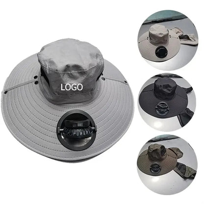 Solar Rechargeable Outdoor Fan Hat With Mask