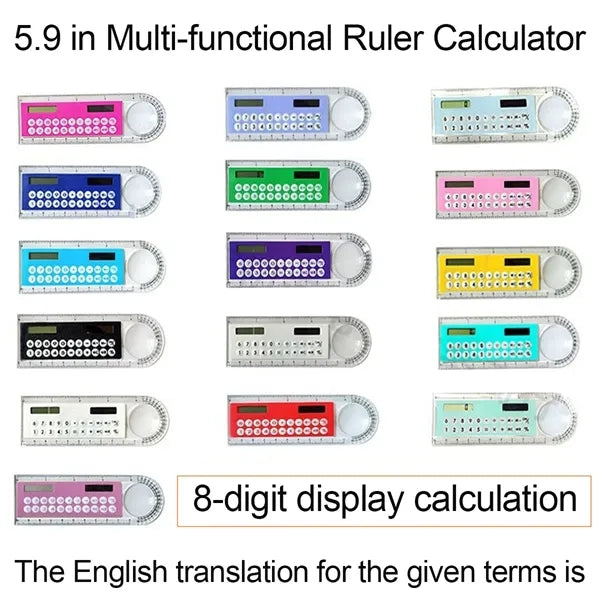 8D Solar Multi-Functional Magnifier Ruler Calculator for Kid