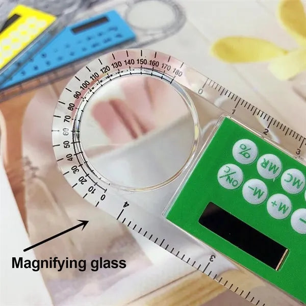 8D Solar Multi-Functional Magnifier Ruler Calculator for Kid