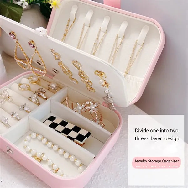 3-layer Durable Partition Jewelry Storage Box with Clasp