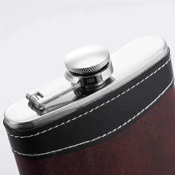 8 OZ Stainless Steel Portable Flat Wine Flask With Funnel