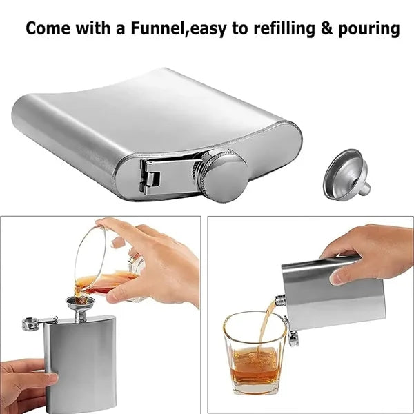Portable  1/2/4/5 OZ Carabiner Stainless Steel Flat Flask