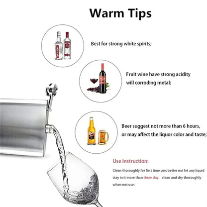 Portable  1/2/4/5 OZ Carabiner Stainless Steel Flat Flask