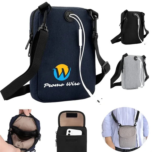 Travel Neck Crossbody Passport Pouch With Headphone Jack