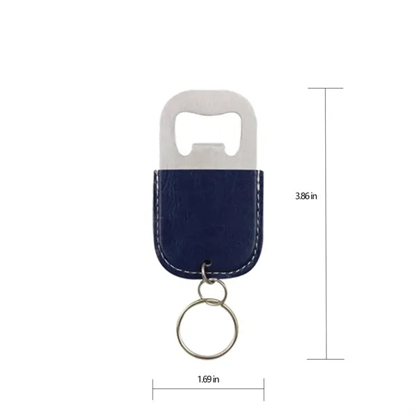 Leather Case Stainless Steel Wine Opener Keychain