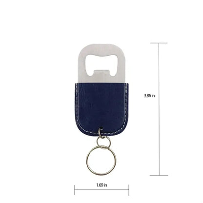 Leather Case Stainless Steel Wine Opener Keychain
