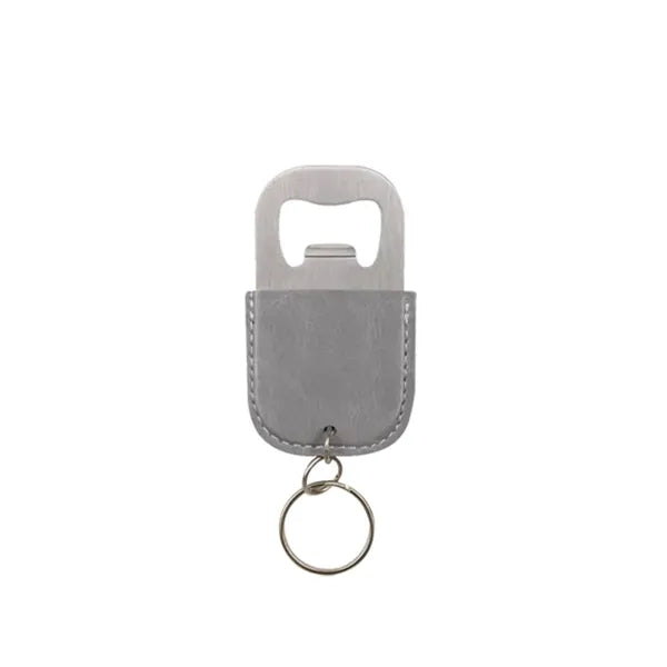 Leather Case Stainless Steel Wine Opener Keychain