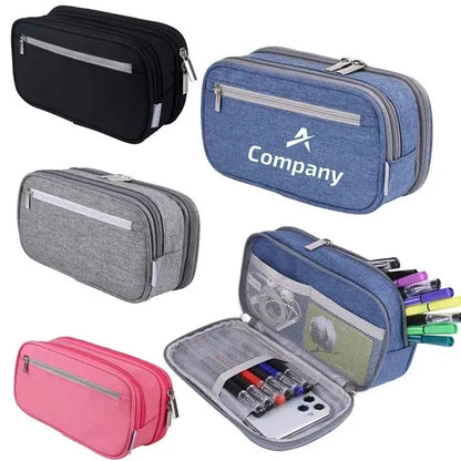 Large Capacity Canvas Pencil Case