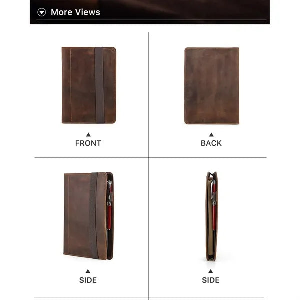 All-in-one 6-ring Binder Geniune Leather Portfolios Journal